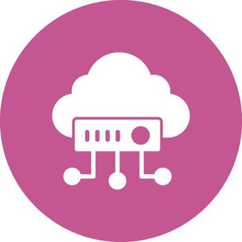 icono de vector de red de nube