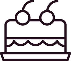 Cake With Cherry On Top Vector Icon