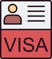 icono de vector de visa