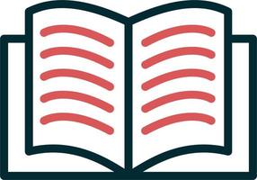 icono de vector de libro abierto