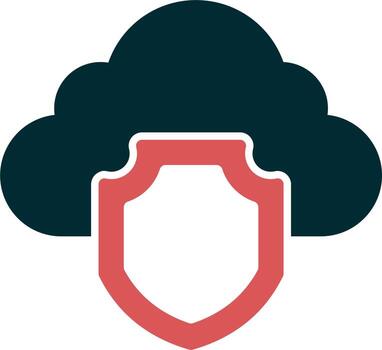 icono de vector de seguridad en la nube