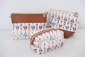 beautiful and patterned pouch as background photo