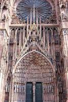 Strasbourg Cathedral or Cathedrale Notre Dame de Strasbourg Front Door where is a Famouse Landmark of Strasbourg, France. photo