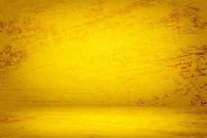 Abstract Luxury Grunge Yellow Gold Room Background Using for Product Presentation Backdrop. photo