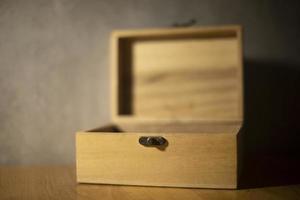 Wooden casket. Box of boards. Small casket. photo