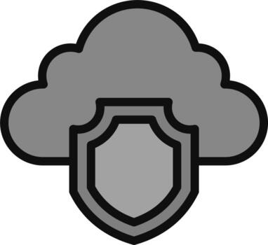 icono de vector de seguridad en la nube