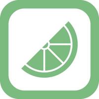 Inclined Slice Of Lemon Vector Icon