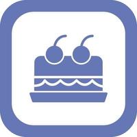Cake With Cherry On Top Vector Icon