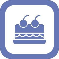 Cake With Cherry On Top Vector Icon