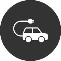 icono de vector de coche eléctrico