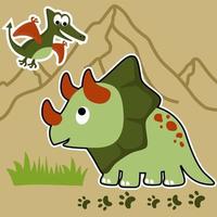 linda dinosaurios vector dibujos animados ilustración