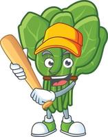 Spinach cartoon character style vector