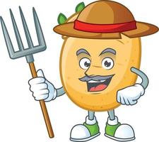 Sprouted potato tuber cartoon character style vector