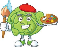 Cabbage cartoon character style vector