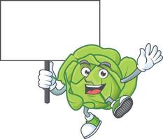 Cabbage cartoon character style vector