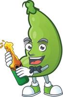 Broad beans cartoon character style vector