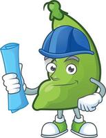 Broad beans cartoon character style vector