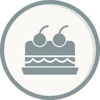 Cake With Cherry On Top Vector Icon
