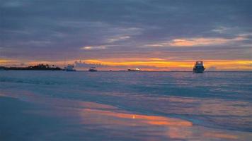 Amazing beautiful sunset on an exotic caribbean beach video