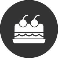 Cake With Cherry On Top Vector Icon