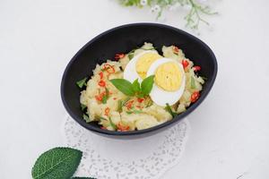 mashed potatoes with eggs as a background photo