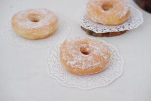 delicious snow donuts as a background photo