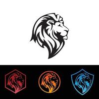 Lion head vector sign concept illustration. Lion head logo. Wild lion head graphic illustration
