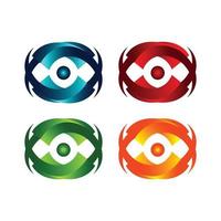 Technology orbit web rings logo design. Vector circle ring logo design