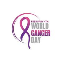 Vector illustration of World Cancer Day with ribbon.
