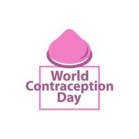 World contraception day letter with condom in flat style. Holidays around the world of contraception day. Vector illustration EPS.10