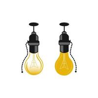 Light bulb icon. Lines, solid and filled outlines, colorful versions, outlines and marks are filled in. Symbol idea vector