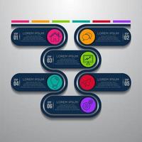 visualización de datos comerciales. diagrama del proceso. elementos abstractos de gráfico, diagrama con pasos, opciones, partes o procesos. plantilla de negocio vectorial para presentación. concepto creativo para infografía. vector