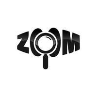 Zoom icon with letters. Magnifying glass is separate object. vector