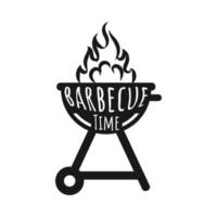 barbacoa tiempo. mano dibujado tipografía poster.vector tipografía. vector