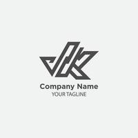 Outstanding professional elegant trendy awesome artistic black and white color JK KJ initial based Alphabet icon logo. vector