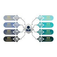 visualización de datos comerciales. diagrama del proceso. elementos abstractos de gráfico, diagrama con pasos, opciones, partes o procesos. plantilla de negocio vectorial para presentación. concepto creativo para infografía. vector