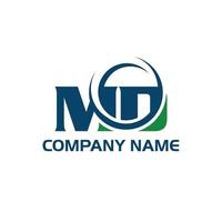 MD M D Letter Logo Design in Black Colors. vector