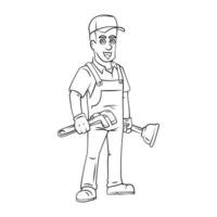 Plumber Man illustration on white background vector