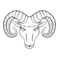 Goat Head illustration on white background vector