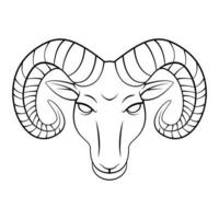 Goat Head illustration on white background vector