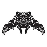 Tiger Attack tattoo illustration vector