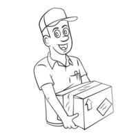 Delivery Man illustration on white background vector