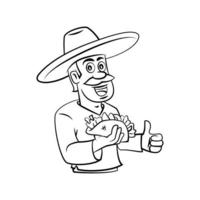 taco vendedor vector ilustración en blanco antecedentes