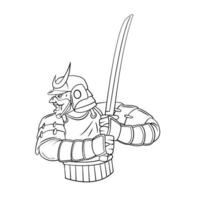 Samurai Warrior illustration on white background vector