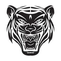 ilustración de tatuaje de cabeza de tigre vector