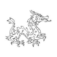 Dragon illustration on white background vector