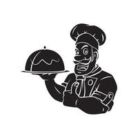 Chef tattoo illustration vector