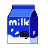 un 8 poco retro estilizado píxel Arte ilustración de galletas y crema leche. png
