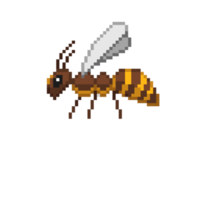 An 8 bit retro styled pixel art illustration of a bee. png
