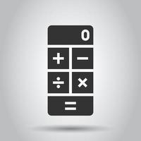 Calculator icon in flat style. Calculate vector illustration on white isolated background. Calculation business concept.